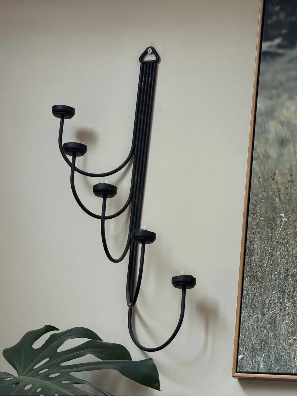 Party lite 2 Modern Black Metal Wall Candle Holder